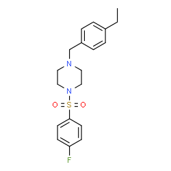 ChemSpider 2D Image | 1-(4-Ethylbenzyl)-4-[(4-fluorophenyl)sulfonyl]piperazine | C19H23FN2O2S