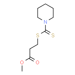 ChemSpider 2D Image | Methyl 3-[(1-piperidinylcarbonothioyl)sulfanyl]propanoate | C10H17NO2S2