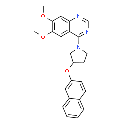 ChemSpider 2D Image | 6,7-Dimethoxy-4-[3-(2-naphthyloxy)-1-pyrrolidinyl]quinazoline | C24H23N3O3