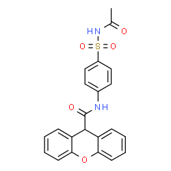 ChemSpider 2D Image | N-[4-(Acetylsulfamoyl)phenyl]-9H-xanthene-9-carboxamide | C22H18N2O5S