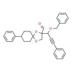 ChemSpider 2D Image | 3-O-Benzyl-1,2-dideoxy-4-C-formyl-1-phenyl-4,5-O-(4-phenyl-1,1-cyclohexanediyl)pent-1-ynitol | C31H30O4