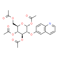 ChemSpider 2D Image | 1,3,4,6-Tetra-O-acetyl-2-O-6-quinolinyl-alpha-D-glucopyranose | C23H25NO10
