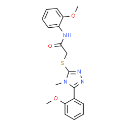 ChemSpider 2D Image | N-(2-Methoxyphenyl)-2-{[5-(2-methoxyphenyl)-4-methyl-4H-1,2,4-triazol-3-yl]sulfanyl}acetamide | C19H20N4O3S