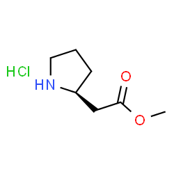 ChemSpider 2D Image | methyl (S)-2-(pyrrolidin-2-yl)acetate hydrochloride | C7H14ClNO2
