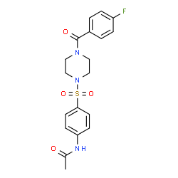 ChemSpider 2D Image | N-(4-{[4-(4-Fluorobenzoyl)-1-piperazinyl]sulfonyl}phenyl)acetamide | C19H20FN3O4S