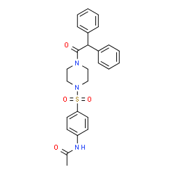ChemSpider 2D Image | N-(4-{[4-(Diphenylacetyl)-1-piperazinyl]sulfonyl}phenyl)acetamide | C26H27N3O4S