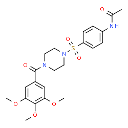 ChemSpider 2D Image | N-(4-{[4-(3,4,5-Trimethoxybenzoyl)-1-piperazinyl]sulfonyl}phenyl)acetamide | C22H27N3O7S