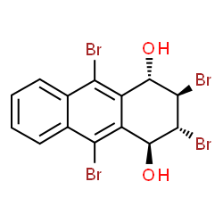 ChemSpider 2D Image | (1S,2R,3R,4S)-2,3,9,10-Tetrabromo-1,2,3,4-tetrahydro-1,4-anthracenediol | C14H10Br4O2