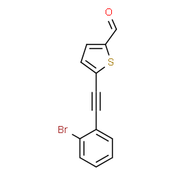 ChemSpider 2D Image | 5-[(2-Bromophenyl)ethynyl]-2-thiophenecarbaldehyde | C13H7BrOS
