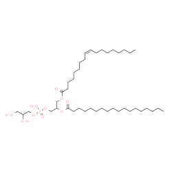 ChemSpider 2D Image | 3-{[(2,3-Dihydroxypropoxy)(hydroxy)phosphoryl]oxy}-2-(stearoyloxy)propyl (9Z)-9-octadecenoate | C42H81O10P