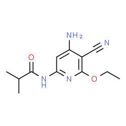 ChemSpider 2D Image | N-(4-Amino-5-cyano-6-ethoxy-2-pyridinyl)-2-methylpropanamide | C12H16N4O2
