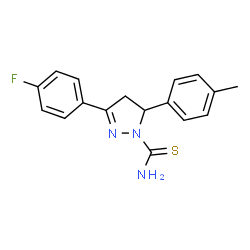 ChemSpider 2D Image | 3-(4-Fluorophenyl)-5-(4-methylphenyl)-4,5-dihydro-1H-pyrazole-1-carbothioamide | C17H16FN3S