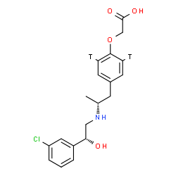 ChemSpider 2D Image | ({4-[(2R)-2-{[(2R)-2-(3-Chlorophenyl)-2-hydroxyethyl]amino}propyl](2,6-~3~H_2_)phenyl}oxy)acetic acid | C19H20T2ClNO4