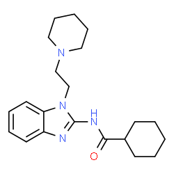 ChemSpider 2D Image | N-{1-[2-(1-Piperidinyl)ethyl]-1H-benzimidazol-2-yl}cyclohexanecarboxamide | C21H30N4O