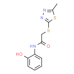 ChemSpider 2D Image | N-(2-Hydroxyphenyl)-2-[(5-methyl-1,3,4-thiadiazol-2-yl)sulfanyl]acetamide | C11H11N3O2S2