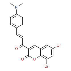 ChemSpider 2D Image | 6,8-Dibromo-3-{(2E)-3-[4-(dimethylamino)phenyl]-2-propenoyl}-2H-chromen-2-one | C20H15Br2NO3