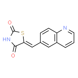 ChemSpider 2D Image | (5Z)-5-(6-Quinolinylmethylene)-1,3-thiazolidine-2,4-dione | C13H8N2O2S