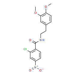 ChemSpider 2D Image | 2-Chloro-N-[2-(3,4-dimethoxyphenyl)ethyl]-4-nitrobenzamide | C17H17ClN2O5
