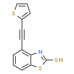 ChemSpider 2D Image | 4-(2-Thienylethynyl)-1,3-benzothiazole-2-thiol | C13H7NS3