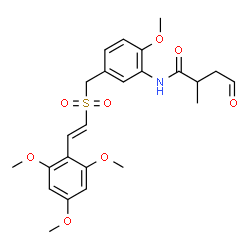 ChemSpider 2D Image | N-[2-Methoxy-5-({[(E)-2-(2,4,6-trimethoxyphenyl)vinyl]sulfonyl}methyl)phenyl]-2-methyl-4-oxobutanamide | C24H29NO8S