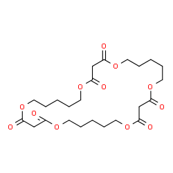 ChemSpider 2D Image | 1,5,11,15,21,25-Hexaoxacyclotriacontane-2,4,12,14,22,24-hexone | C24H36O12