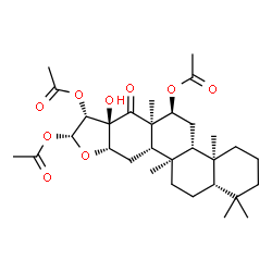ChemSpider 2D Image | (4aS,4bR,6S,6aR,7aS,8R,9R,10aS,11aS,11bR,13aS)-7a-Hydroxy-1,1,4a,6a,11b-pentamethyl-7-oxoicosahydrochryseno[3,2-b]furan-6,8,9-triyl triacetate | C31H46O9