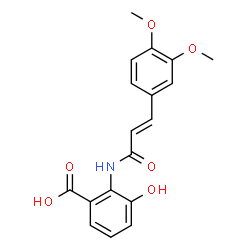 ChemSpider 2D Image | 2-{[(2E)-3-(3,4-Dimethoxyphenyl)-2-propenoyl]amino}-3-hydroxybenzoic acid | C18H17NO6