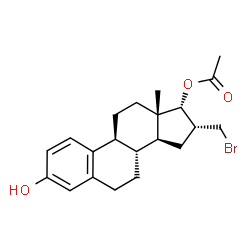 ChemSpider 2D Image | (16alpha,17alpha)-16-(Bromomethyl)-3-hydroxyestra-1,3,5(10)-trien-17-yl acetate | C21H27BrO3