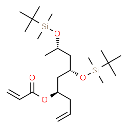 ChemSpider 2D Image | (4R,6R,8S)-6,8-Bis{[dimethyl(2-methyl-2-propanyl)silyl]oxy}-1-nonen-4-yl acrylate | C24H48O4Si2