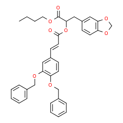 ChemSpider 2D Image | 3-(1,3-Benzodioxol-5-yl)-1-butoxy-1-oxo-2-propanyl (2E)-3-[3,4-bis(benzyloxy)phenyl]acrylate | C37H36O8