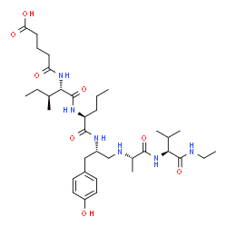 ChemSpider 2D Image | N-(4-Carboxybutanoyl)-L-isoleucyl-N-[(2S)-1-{[(2S)-1-{[(2S)-1-(ethylamino)-3-methyl-1-oxo-2-butanyl]amino}-1-oxo-2-propanyl]amino}-3-(4-hydroxyphenyl)-2-propanyl]-L-norvalinamide | C35H58N6O8