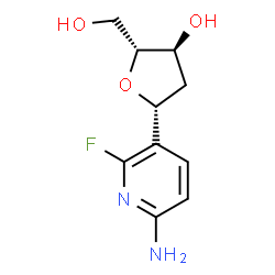 ChemSpider 2D Image | (1R)-1-(6-Amino-2-fluoro-3-pyridinyl)-1,4-anhydro-2-deoxy-D-erythro-pentitol | C10H13FN2O3