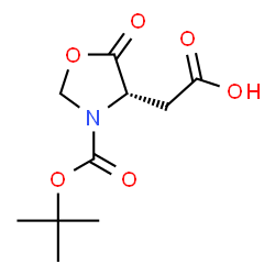 ChemSpider 2D Image | [(4S)-3-{[(2-Methyl-2-propanyl)oxy]carbonyl}-5-oxo-1,3-oxazolidin-4-yl]acetic acid | C10H15NO6