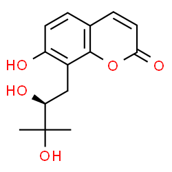 ChemSpider 2D Image | 8-[(2S)-2,3-Dihydroxy-3-methylbutyl]-7-hydroxy-2H-chromen-2-one | C14H16O5