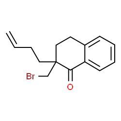 ChemSpider 2D Image | 2-(Bromomethyl)-2-(3-buten-1-yl)-3,4-dihydro-1(2H)-naphthalenone | C15H17BrO