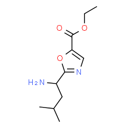 ChemSpider 2D Image | Ethyl 2-(1-amino-3-methylbutyl)-1,3-oxazole-5-carboxylate | C11H18N2O3