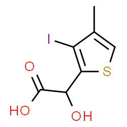 ChemSpider 2D Image | Hydroxy(3-iodo-4-methyl-2-thienyl)acetic acid | C7H7IO3S