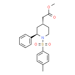 ChemSpider 2D Image | Methyl {(2R,4R)-1-[(4-methylphenyl)sulfonyl]-2-phenyl-4-piperidinyl}acetate | C21H25NO4S