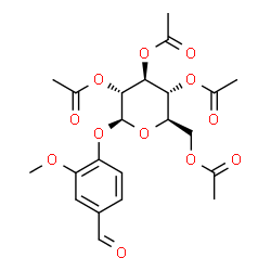 ChemSpider 2D Image | 4-Formyl-2-methoxyphenyl 2,3,4,6-tetra-O-acetyl-beta-D-glucopyranoside | C22H26O12