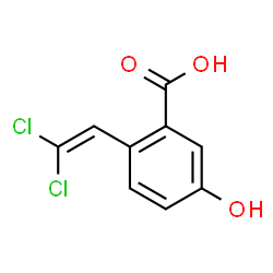 ChemSpider 2D Image | 2-(2,2-Dichlorovinyl)-5-hydroxybenzoic acid | C9H6Cl2O3