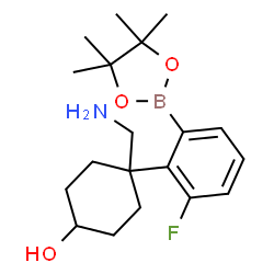 ChemSpider 2D Image | 4-(Aminomethyl)-4-[2-fluoro-6-(4,4,5,5-tetramethyl-1,3,2-dioxaborolan-2-yl)phenyl]cyclohexanol | C19H29BFNO3