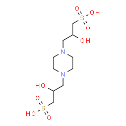 ChemSpider 2D Image | 3,3'-Piperazine-1,4-diylbis(2-hydroxypropane-1-sulfonic acid) | C10H22N2O8S2