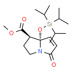 ChemSpider 2D Image | Methyl (1R,7aS)-5-oxo-7a-[(triisopropylsilyl)oxy]-2,3,5,7a-tetrahydro-1H-pyrrolizine-1-carboxylate | C18H31NO4Si