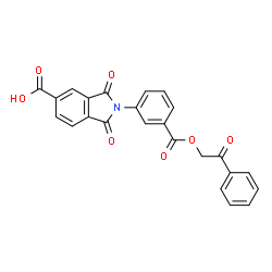 ChemSpider 2D Image | 1,3-Dioxo-2-{3-[(2-oxo-2-phenylethoxy)carbonyl]phenyl}-5-isoindolinecarboxylic acid | C24H15NO7