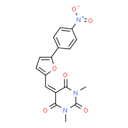 ChemSpider 2D Image | 1,3-Dimethyl-5-[5-(4-nitro-phenyl)-furan-2-ylmethylene]-pyrimidine-2,4,6-trione | C17H13N3O6