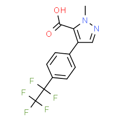 ChemSpider 2D Image | 1-Methyl-4-[4-(pentafluoroethyl)phenyl]-1H-pyrazole-5-carboxylic acid | C13H9F5N2O2