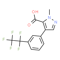 ChemSpider 2D Image | 1-Methyl-4-[3-(pentafluoroethyl)phenyl]-1H-pyrazole-5-carboxylic acid | C13H9F5N2O2