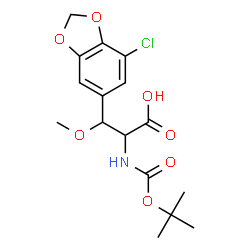 ChemSpider 2D Image | 3-(7-Chloro-1,3-benzodioxol-5-yl)-O-methyl-N-{[(2-methyl-2-propanyl)oxy]carbonyl}serine | C16H20ClNO7