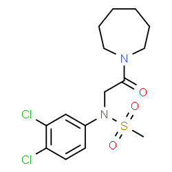 ChemSpider 2D Image | N-[2-(1-Azepanyl)-2-oxoethyl]-N-(3,4-dichlorophenyl)methanesulfonamide | C15H20Cl2N2O3S