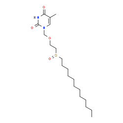 ChemSpider 2D Image | 1-{[2-(Dodecylsulfinyl)ethoxy]methyl}-5-methyl-2,4(1H,3H)-pyrimidinedione | C20H36N2O4S